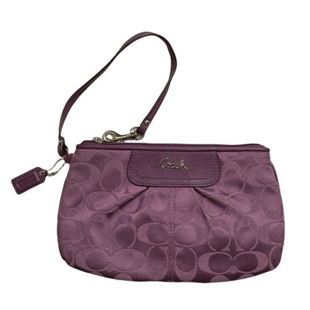 Coach Ashley purple signature c large wristlet bag